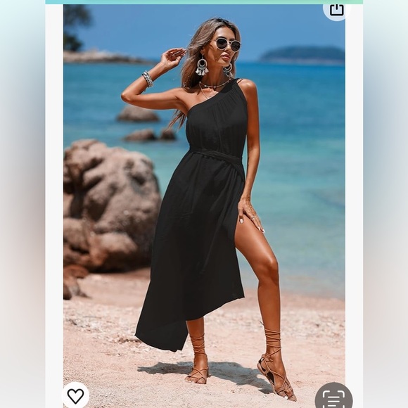 NWT DOSE black semi sheer swim cover-up one size 4-12 - Picture 2 of 10